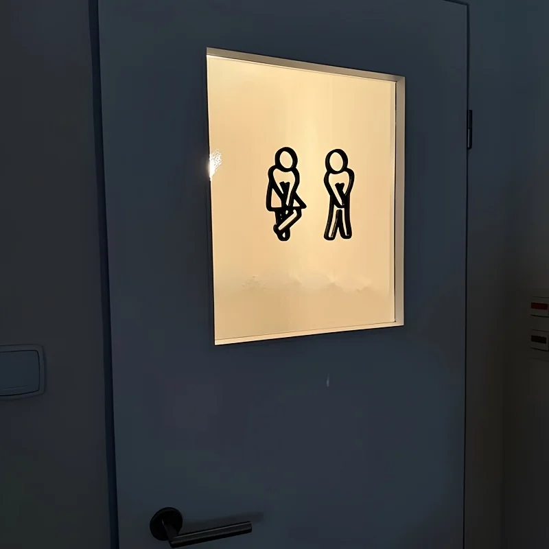 Decorazione per cartelli per porte WC, cartelli per WC moderni per uomini e donne, cartelli per WC, decorazione per contorni, pezzi appesi, toilette per ospiti, bagno