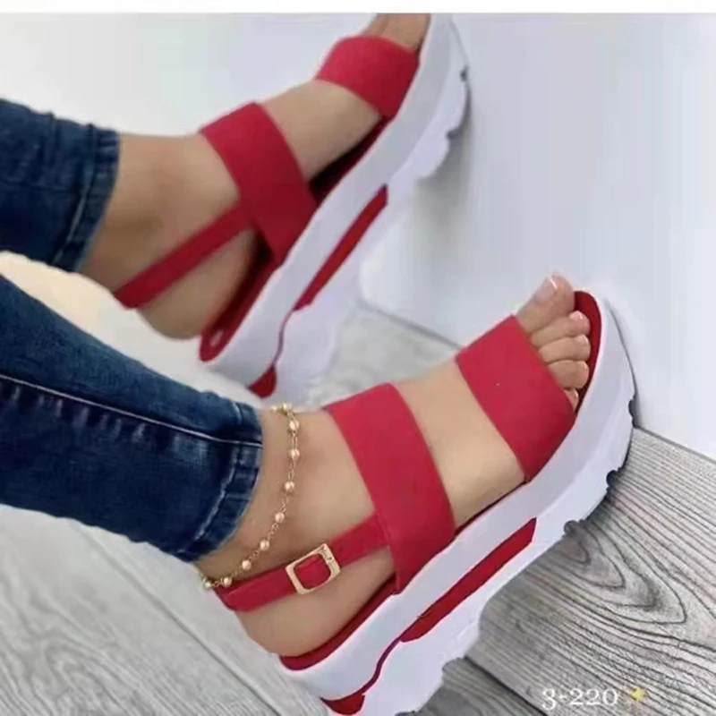 Femmes sandales à talons compensés été nouvelle femme chaussures à plate-forme basse sandales à talons chaussures de mode chaussures femme chaussures à semelles compensées
