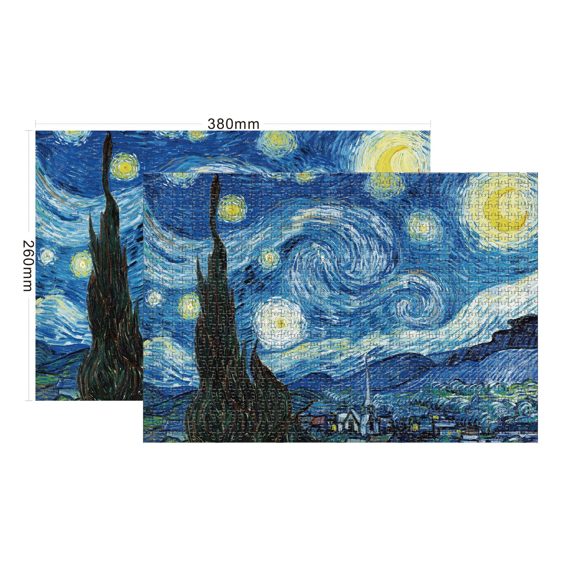 MaxRenard Miniจิ๊กซอว์ปริศนา 1000 ชิ้นสําหรับผู้ใหญ่Van Gogh Starry Nightกระดาษเป็นมิตรกับสิ่งแวดล้อมคริสต์มาสของขวัญของเล่น