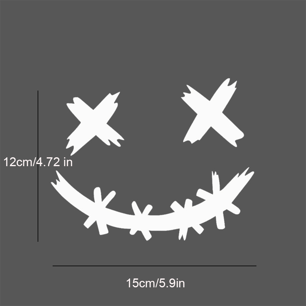 Waterproof Reflective Stickers for Motorcycle Helmet, Demon Smiling Face Decal, Auto Body Decoration, Car Sticker, Laser