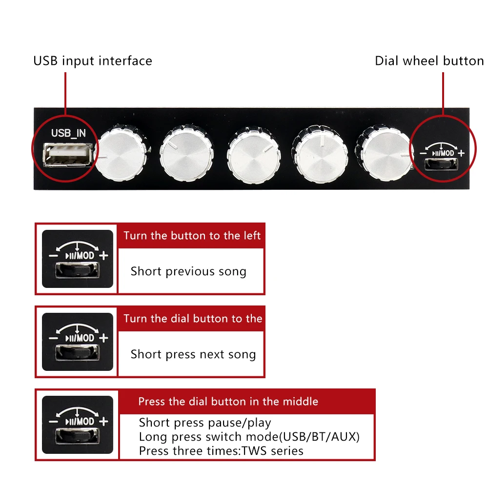ZK-HT21 3G Bluetooth 5.0 Verstärkermodul 2.1 Kanal TDA7498E 160Wx2+220W Subwoofer Unterstützung AUX USB APP Steuerung