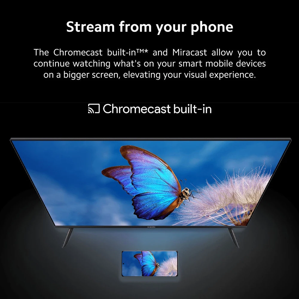 Xiaomi TV A 32, tamanho compacto com tela colorida, som dinâmico com áudio Dolby ™ , DTS-X e DTS Virtual: X, Fini de metal de última geração