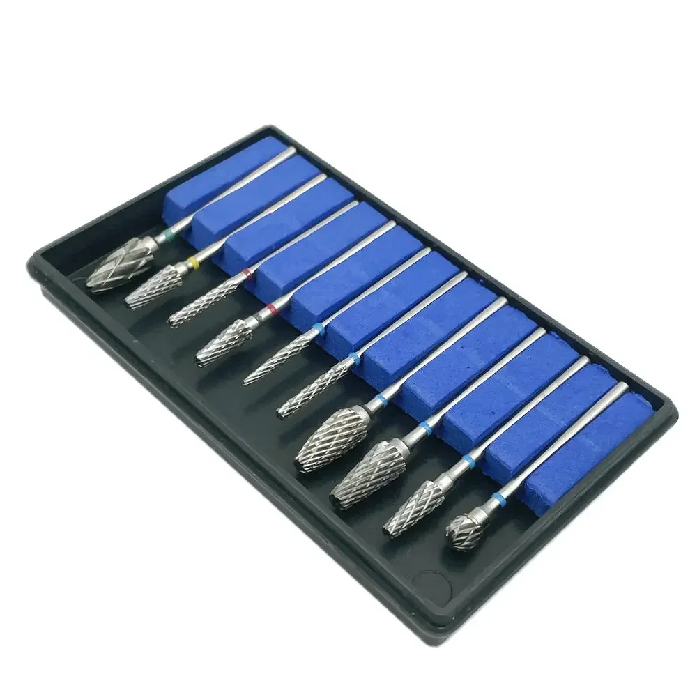 10 teile/satz Dental HP Hartmetall Cutter KIT Dental Burs Bohrer Wolfram Stahl Material 2,35mm