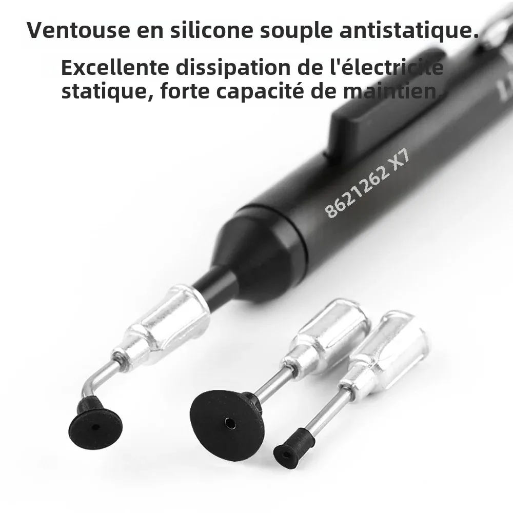 LUXIANZI Kit de stylo d'aspiration sous vide avec 3 pincettes IC SMD, outil de ramassage, pompe à ventouse, dessoudage à souder ​ Stylos à sucer