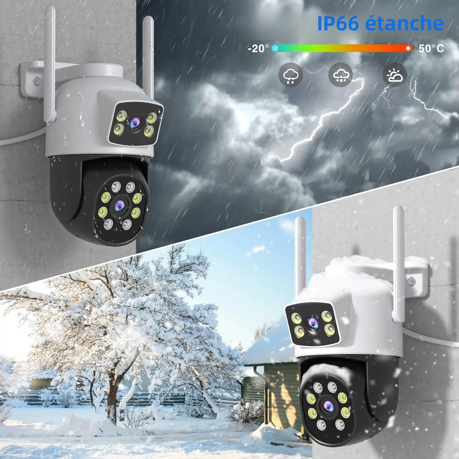 10MP 5K PTZ WiFi caméra IP Protection de sécurité double objectif écran couleur Vision nocturne suivi automatique CCTV caméra de Surveillance O-KAM Pro