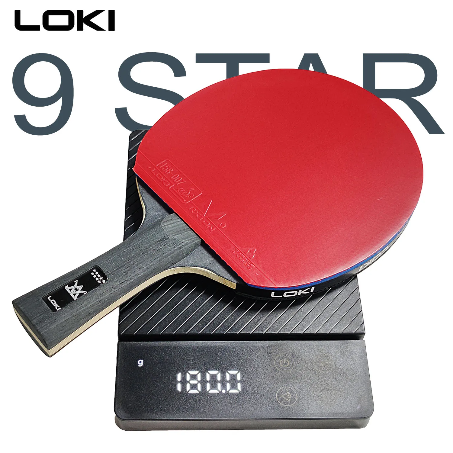 LOKI 9 ดาวตารางไม้เทนนิส Professional 5 + 2 คาร์บอน Ping Pong Paddle 6/7/8/9 Star Ultra Offensive พร้อมเหนียวยาง