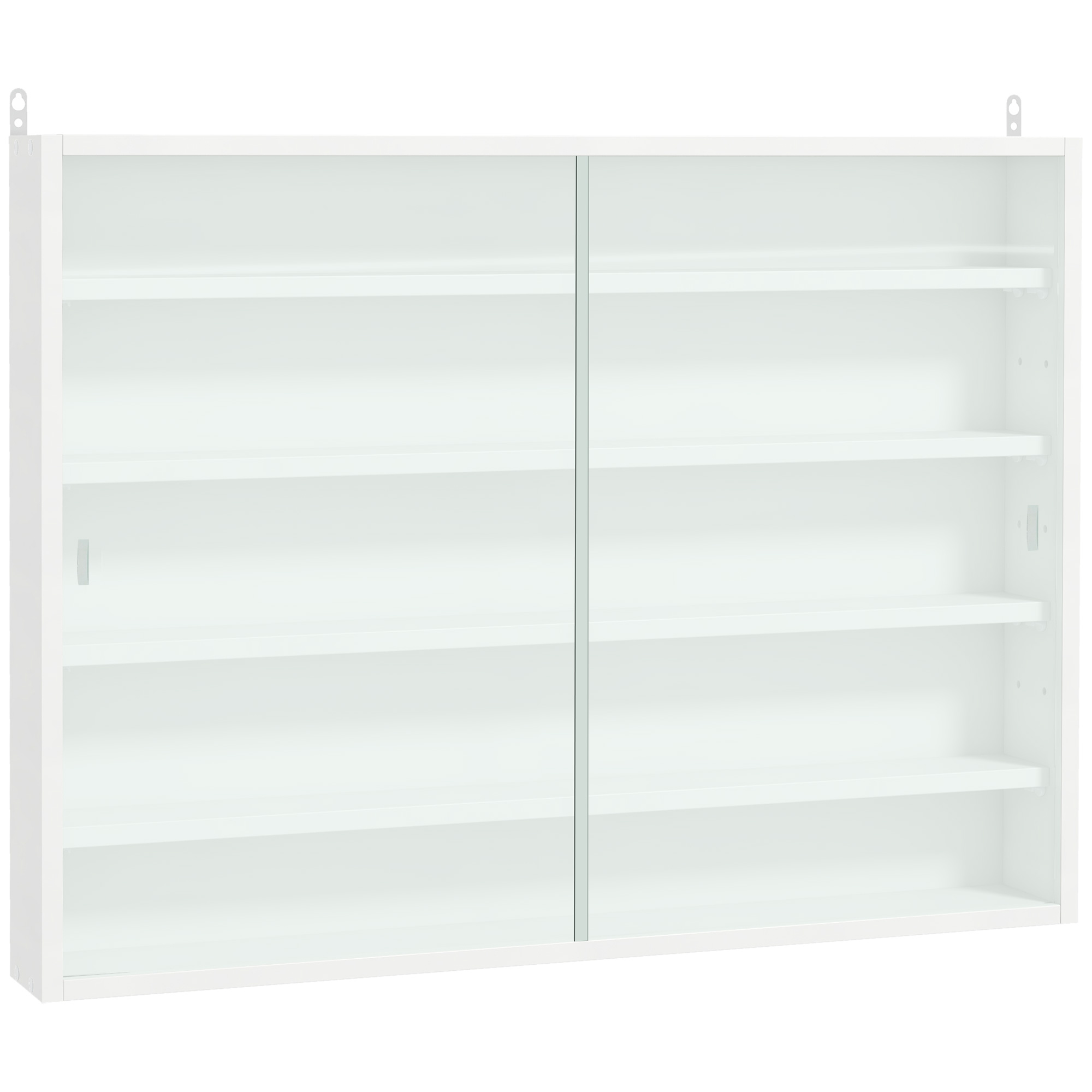 Homcom Vitrine murale pour collections avec étagères réglables et portes en verre