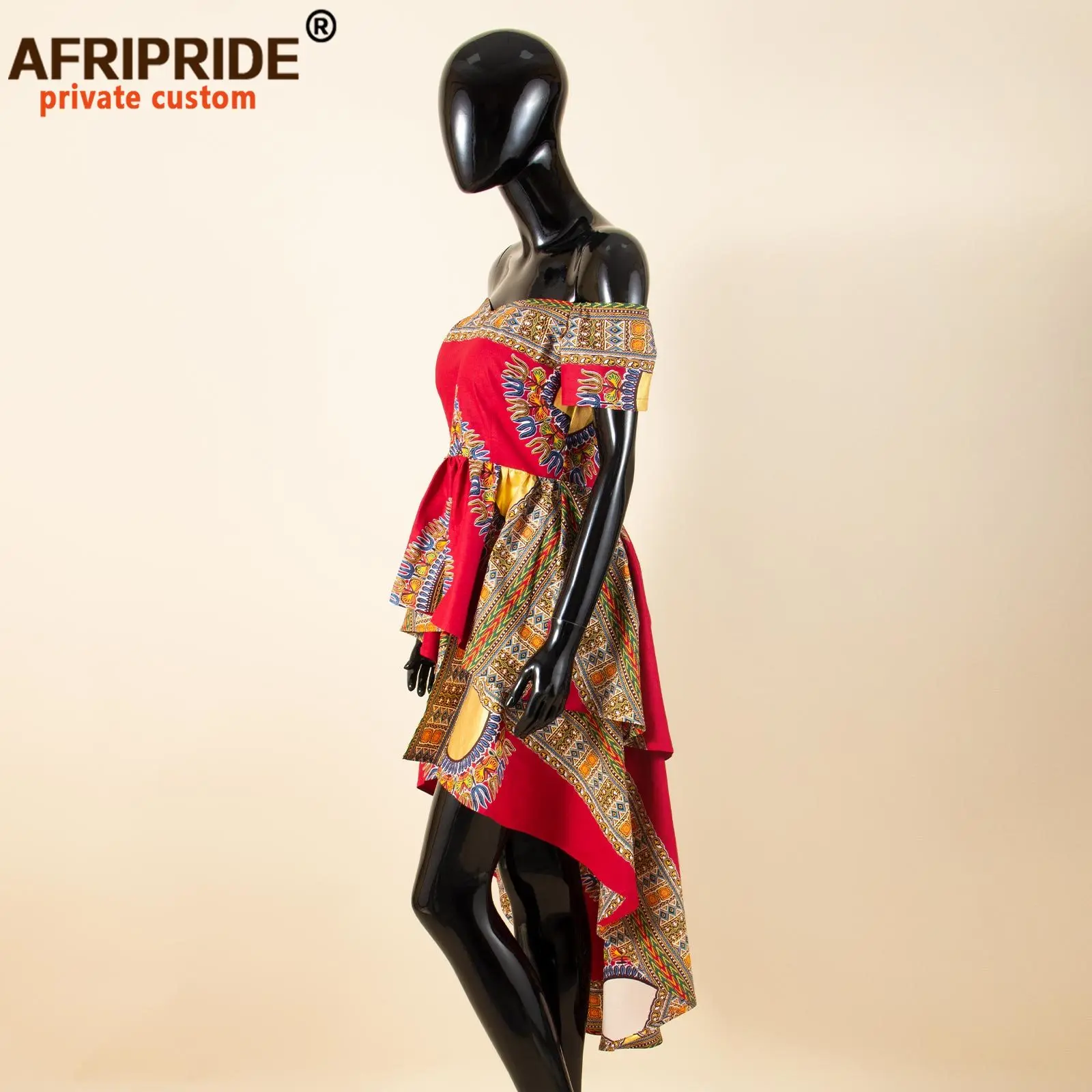 Africano roupas para mulher afripride ancara com decote em v fora do ombro casaco com dashiki tornozelo duplo comprimento de volta mais tamanho a722412