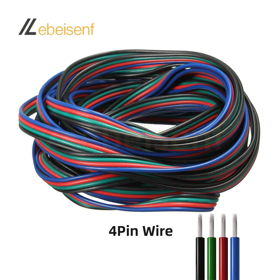 Cable de extensión electrónico de 5/10 metros, 22 AWG, 2 pines, 3 pines, 4 pines, 5 pines, 6 pines, línea de Color para tira de luces LED 5050 3528 RGBW RGB CCT