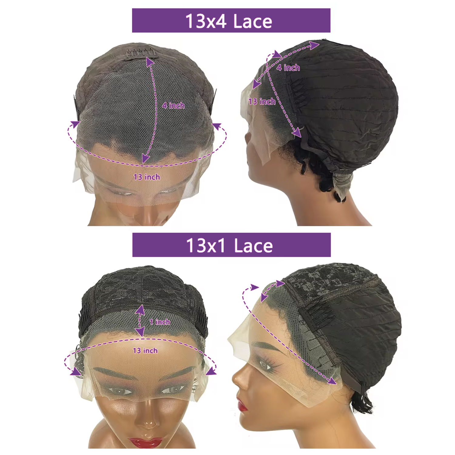 ピクシーカット-黒人女性のための短い巻き毛の人間の髪の毛のかつら,透明なレース,自然な髪,事前に摘み取られた,安い,13x4,13x1