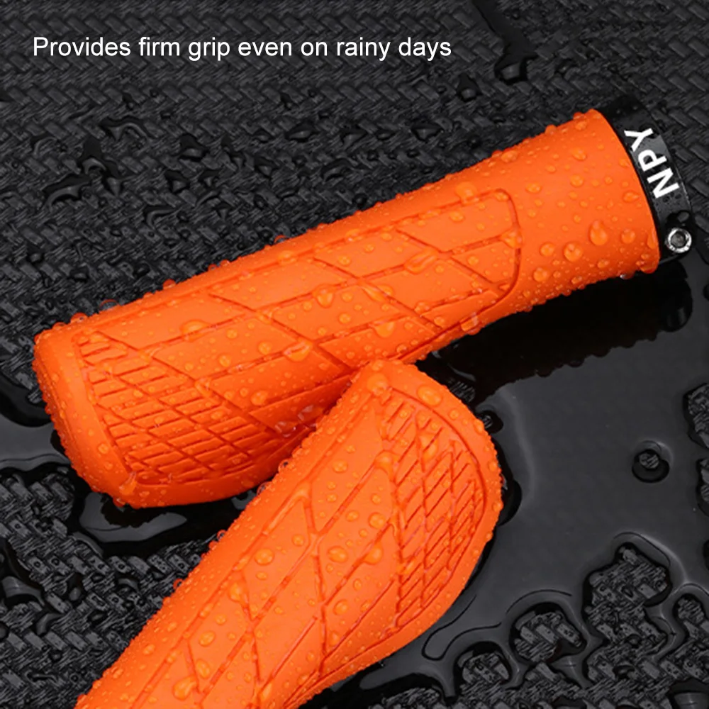 1คู่จักรยานเสือภูเขาHandlebar Grips Anti-Skidสบายล็อคจักรยานGripsยางนุ่มMTBจักรยานGripsขี่จักรยานชิ้นส่วนจักรยาน