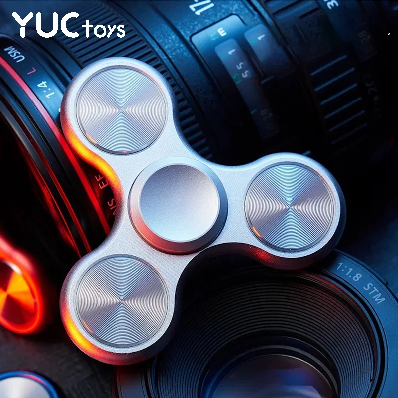 เด็กโลหะ Spinner สามใบความดันนิ้ว Gyro ของเล่น EDC ออทิสติก ADHD นิ้วมือ Gyro แบริ่งโลหะ Decompression คริสต์มาสของขวัญ