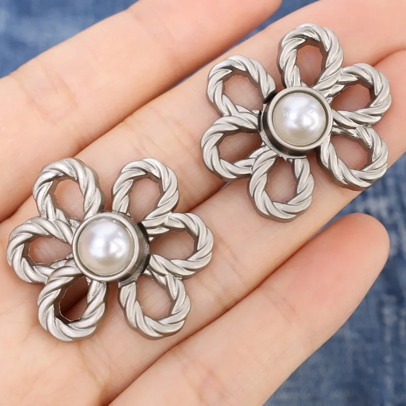 Kein Nagel erforderlich, Taillenschnalle, Straffung der Hose, Knopf, Hose, Rock, Schrumpftaille, Druckknopf, Retro-Metallblume, Taillenstraffer