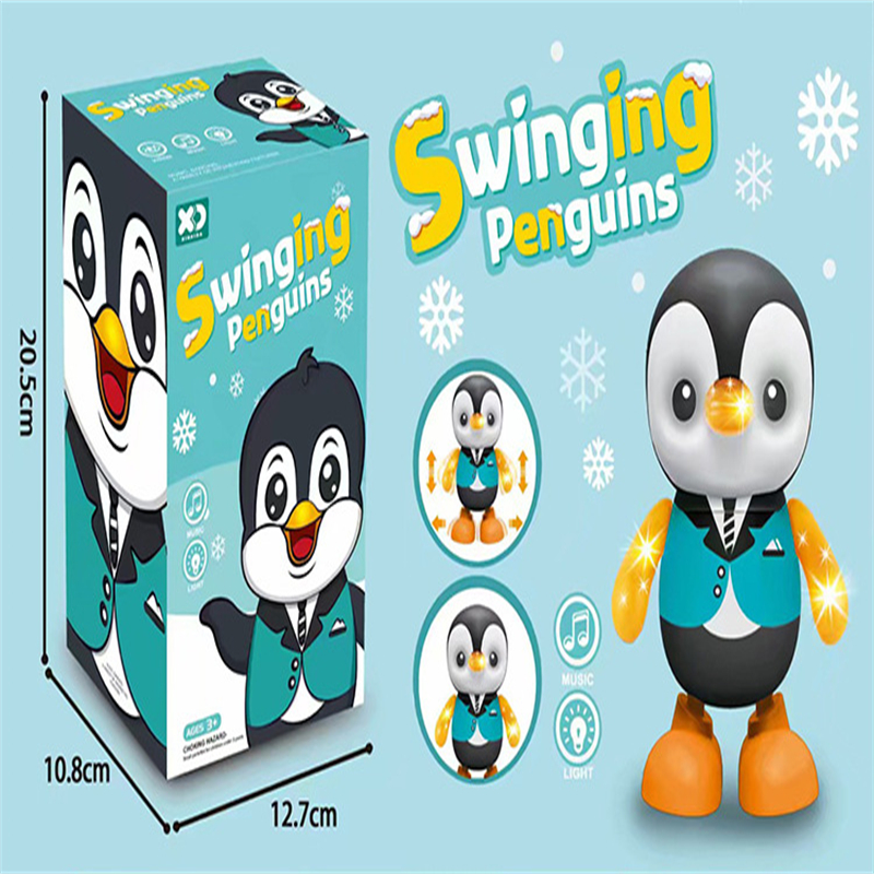 Brinquedos do bebê adorável balanço inteligente dança pinguim cedo eq educação música e aprendizagem andando cantando piscando luzes led