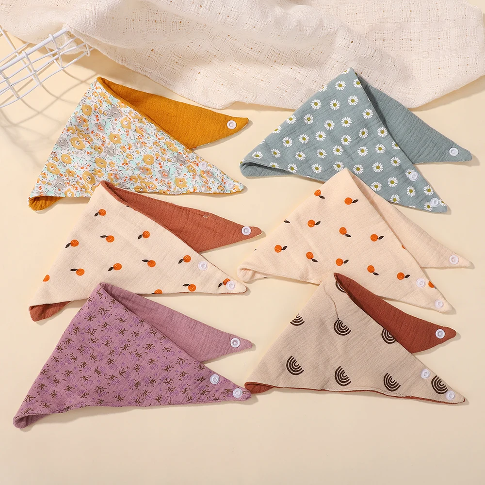10 Teile/los zufällige farbe senden druck blume lätzchen Sichere baumwolle sabber handtuch Infant kleinkind tuch serviette schutz