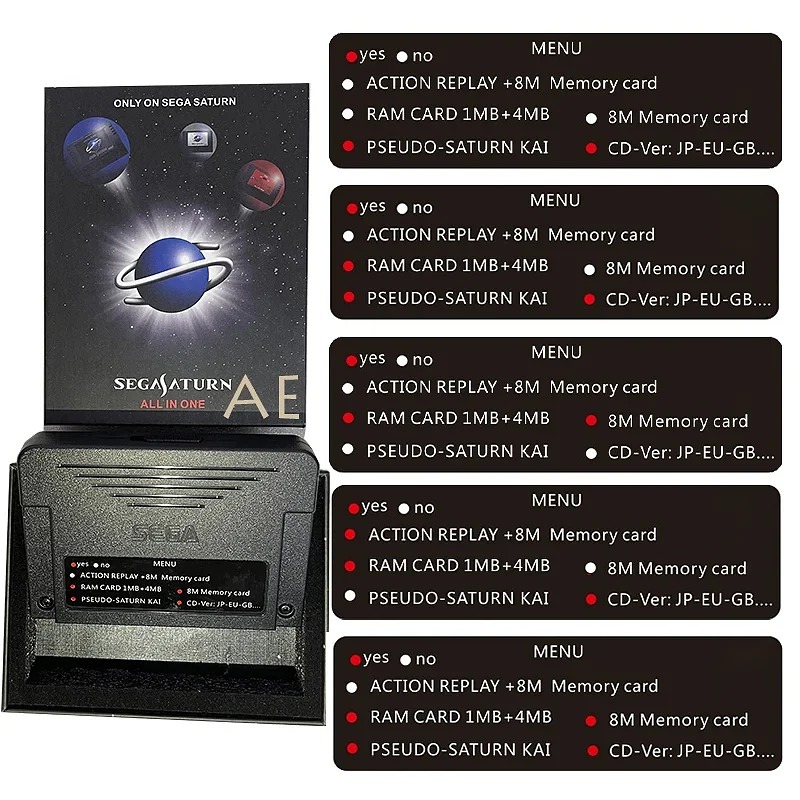 SEGA SATURN ALL-IN-1 SD Card Pseudo KAI Games Video Used with Direct Reading 4M Accelerator Function 8MB Memory Retro Game