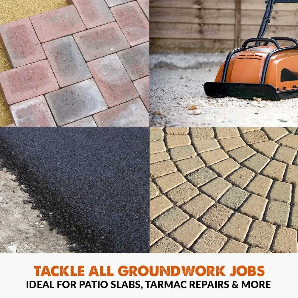 home.Hulk Electric Compactor Plate - Ideal For Levelling Pavement Artificial Turf Ground Preparation Patio Blockwork