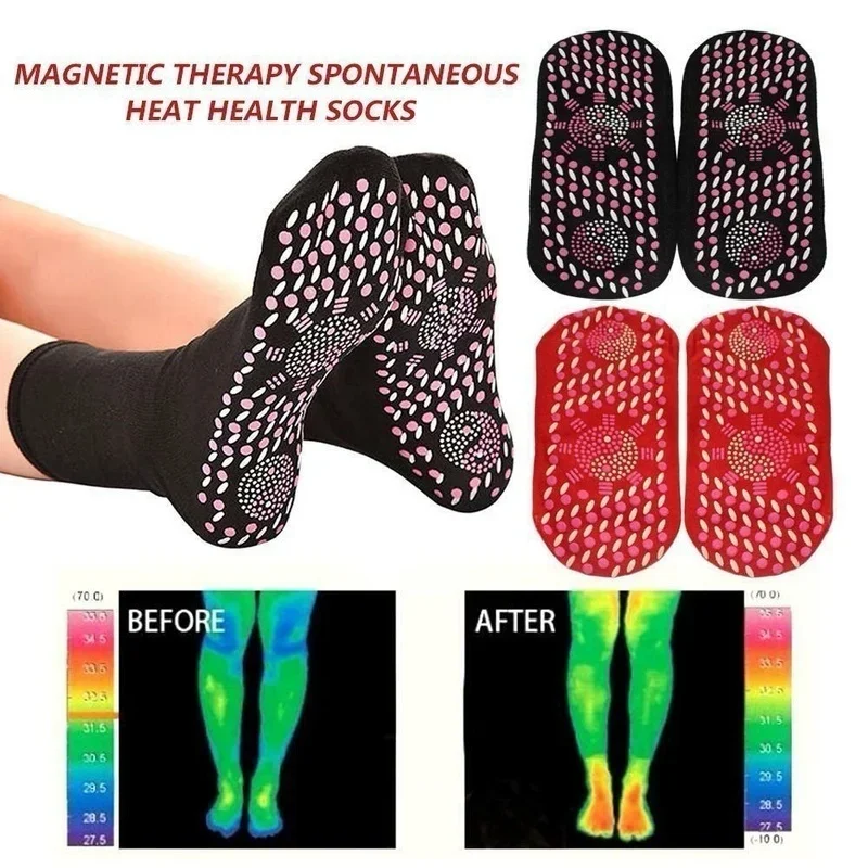 1/5 pares de calcetines autocalentables de turmalina, calcetines térmicos cálidos para el cuidado de la salud, calcetines cortos adelgazantes para la salud, calcetín de terapia magnética