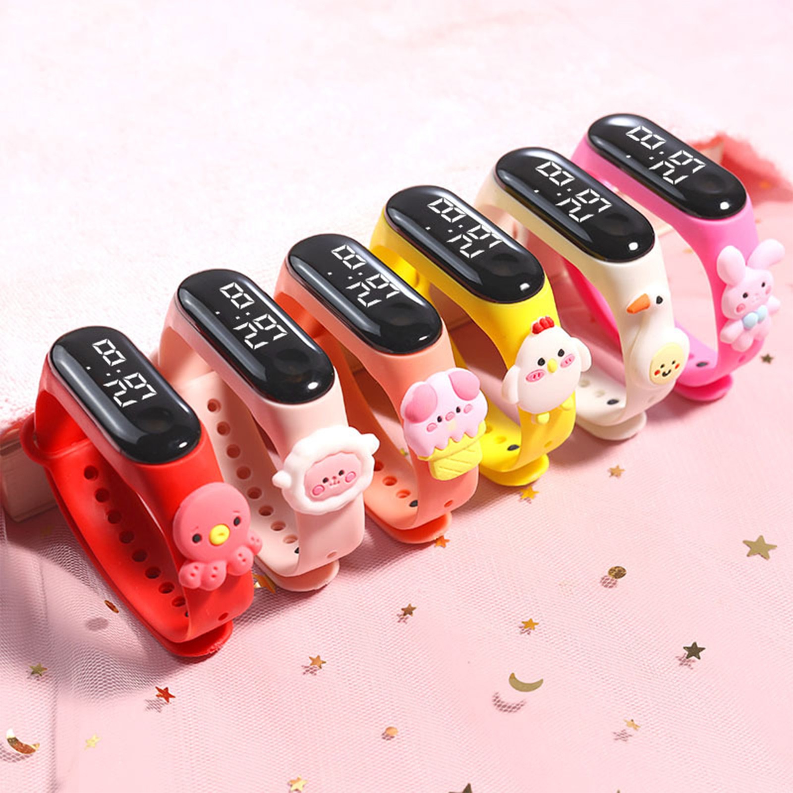 Reloj Digital de moda para niños, relojes deportivos de silicona, relojes electrónicos para niñas, reloj de pulsera Led para niños