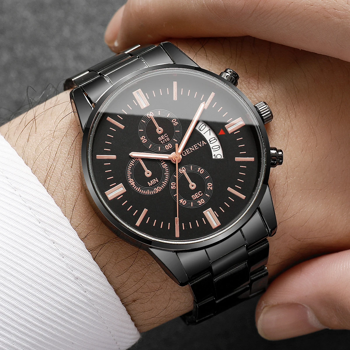 Moda masculina relógios de negócios calendário luxo relógio de quartzo para homem relógio relogio masculino montre homme (sem caixa)