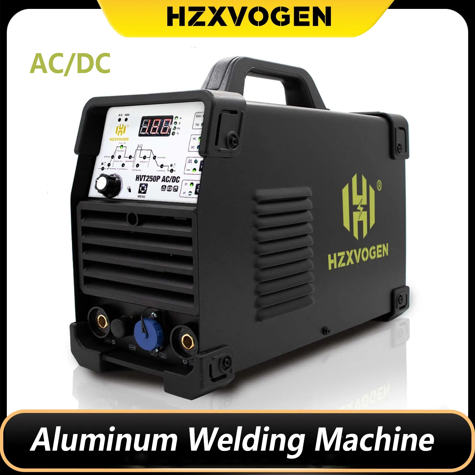 HZXVOGEN 200A 4 in 1 HF WIG AC/DC Aluminium Schweißgerät MMA ARC Argon Präziser digitaler Impuls 2/4T WIG Schweißgerät Edelstahl 220V