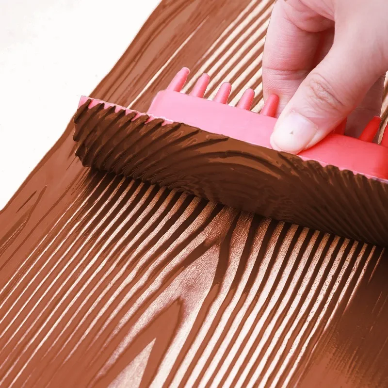 ใหม่ยางเนื้อแปรงลูกกลิ้งเลียนแบบไม้ Graining ภาพวาดเครื่องมือ Art ลายนูน DIY Graining สําหรับผนังห้อง Art Decor