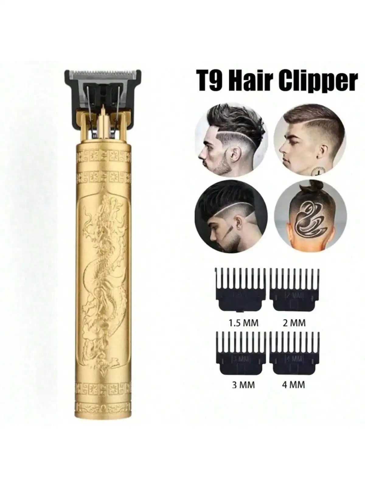 Tagliacapelli T9 per uomo Macchina per tagliare i capelli vintage Kit tagliacapelli per il corpo Rasatura dei capelli Barbiere Barba Trimmer Rasoio elettrico