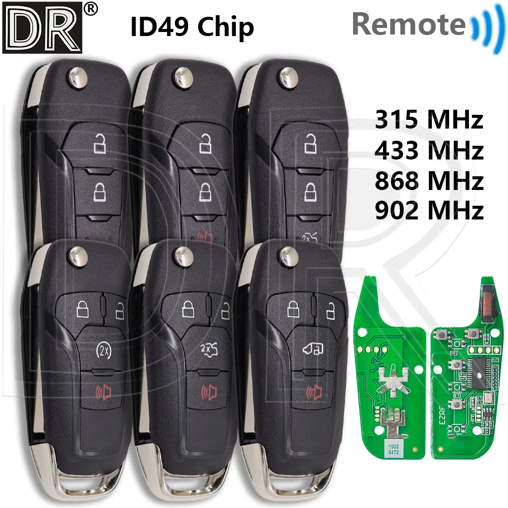 Отличный чип ID49 315/433/868/902 МГц автомобильный дистанционный ключ для Ford Escort Transit Explorer Fusion Ranger Raptor F150 F250 F350 F450 F550