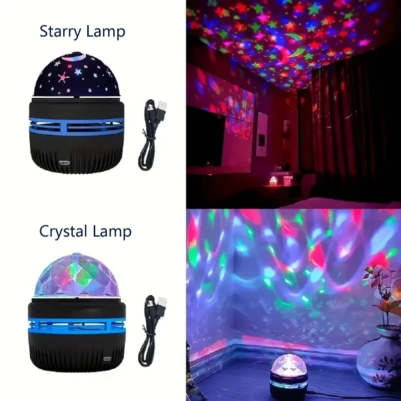 Cielo stellato LED Mini palla da discoteca Proiettore di luce notturna USB Galaxy Creativo Romantico Decorazioni in cristallo Camera da letto per la casa Bar Regalo per bambini