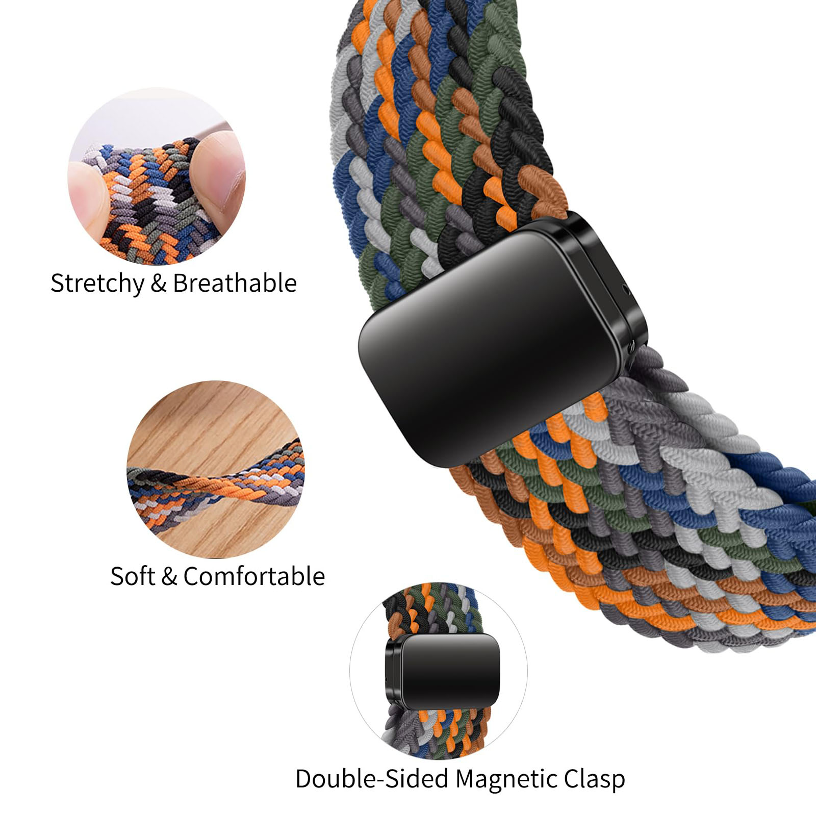磁気ループ Xiaomi Redmi Watch 4 ストラップ調節可能な編組スポーツナイロン交換ベルトコレアブレスレット Miband 8 プロバンド