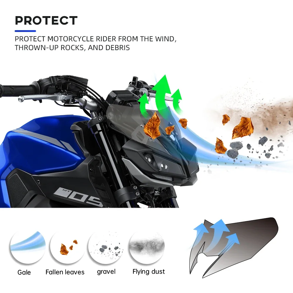 Kính Chắn Gió Dành Cho Xe YAMAHA MT-09/SP FZ-09 2017-2020 18 19 Kính Chắn Gió Pare-Brise Xe Máy Chắn Gió MT-09SP MT09 FZ09 MT FZ 09