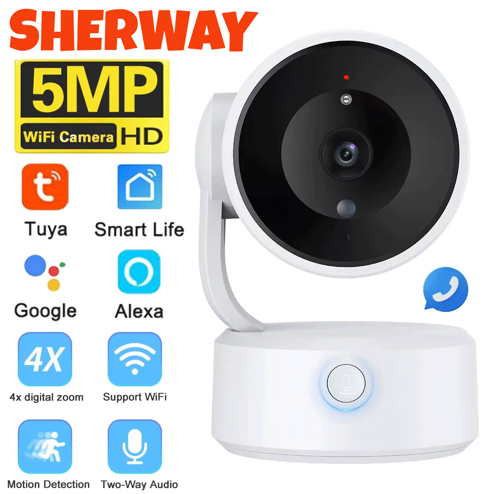 Tuya Wifi Kamera Indoor 5MP One-Touch-Call Baby Monitor Zwei-Wege Sprechen Sicherheit IP Kamera Video Überwachung drahtlose 4X Zoom Cam
