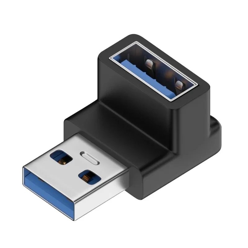 Adaptador de extensión de ángulo recto USB 3,0 macho a hembra de 90 grados, adaptador de codo hacia arriba USB de 10Gbps para conversión de conector de PC portátil