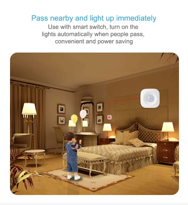Tuya-Sensor de movimiento inteligente ZigBee, Detector de movimiento PIR WIFI, Sensor de presencia, Control por aplicación, protección de seguridad para Alexa y Google Home