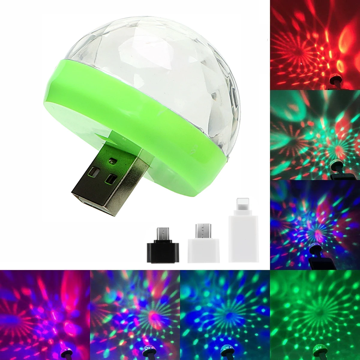 Mini USB LED Auto Atmosphäre Licht RGB Musik Sound Control DJ Disco Ball Lampe Home Party USB Zu Apple Android Telefon disco Licht