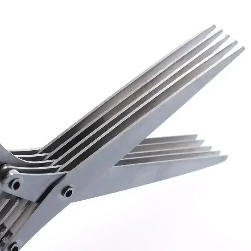 Multi-Layer Kitchen Scissors - Stainless Steel Vegetable Cutter Herbs, Scallions, Laver, and Spices with Efficient Cooking Tool