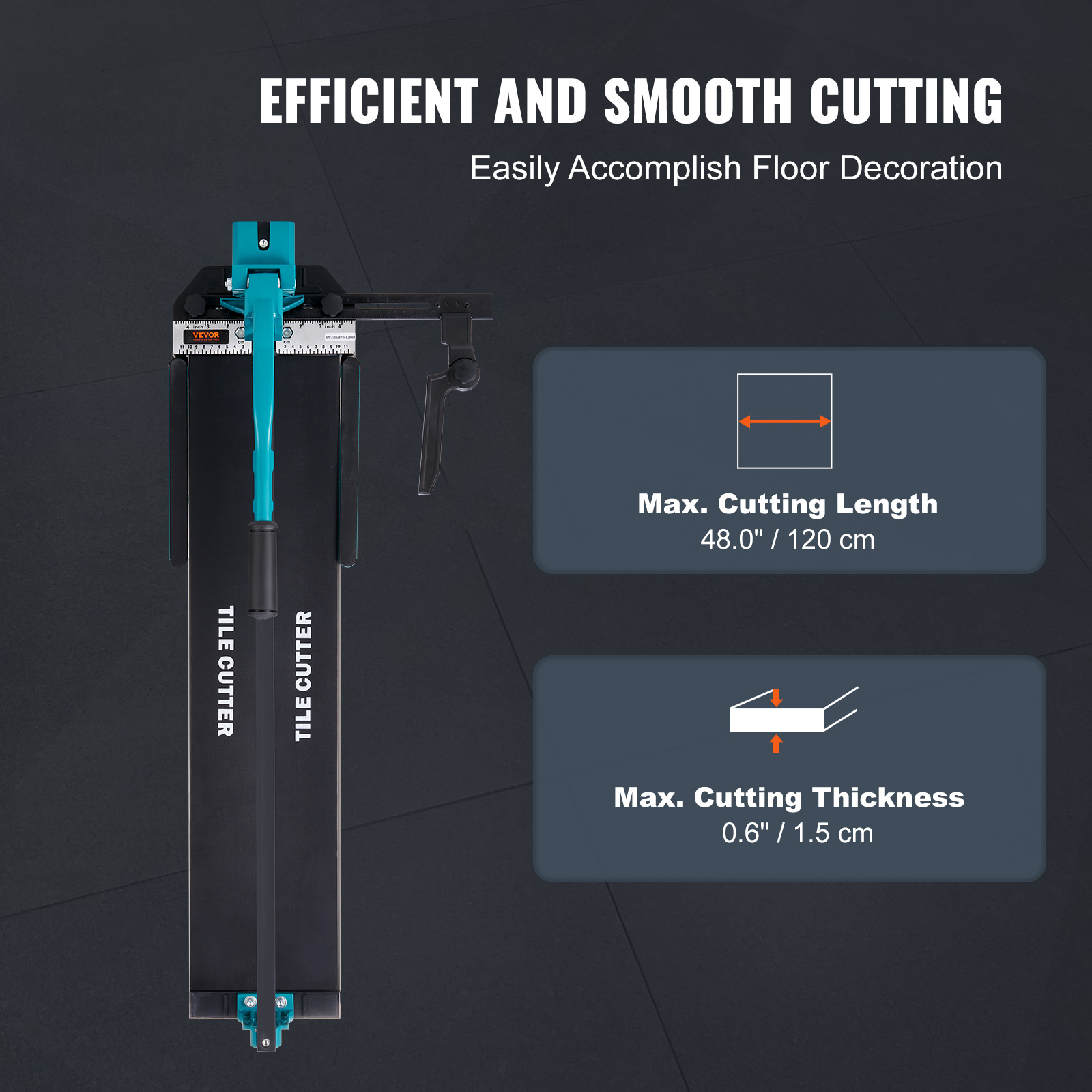 VEVOR Floor Tile Cutter Porcelain Ceramic Tile Cutter With Infrared Positioning Durable Single Rails Tile Cutters fit Beginner