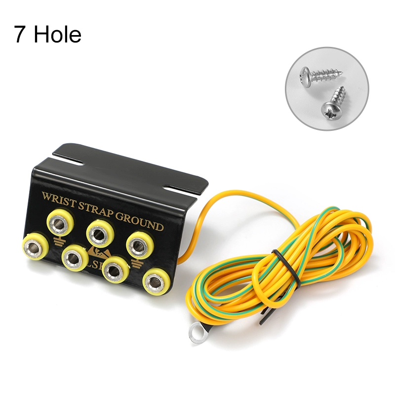 Professional Anti Static ESD Ground Socket L Shaped 2/3/4/5/7 Hole Banana Plug AntiStatic Wrist Strap Wire Electrostatic Cable