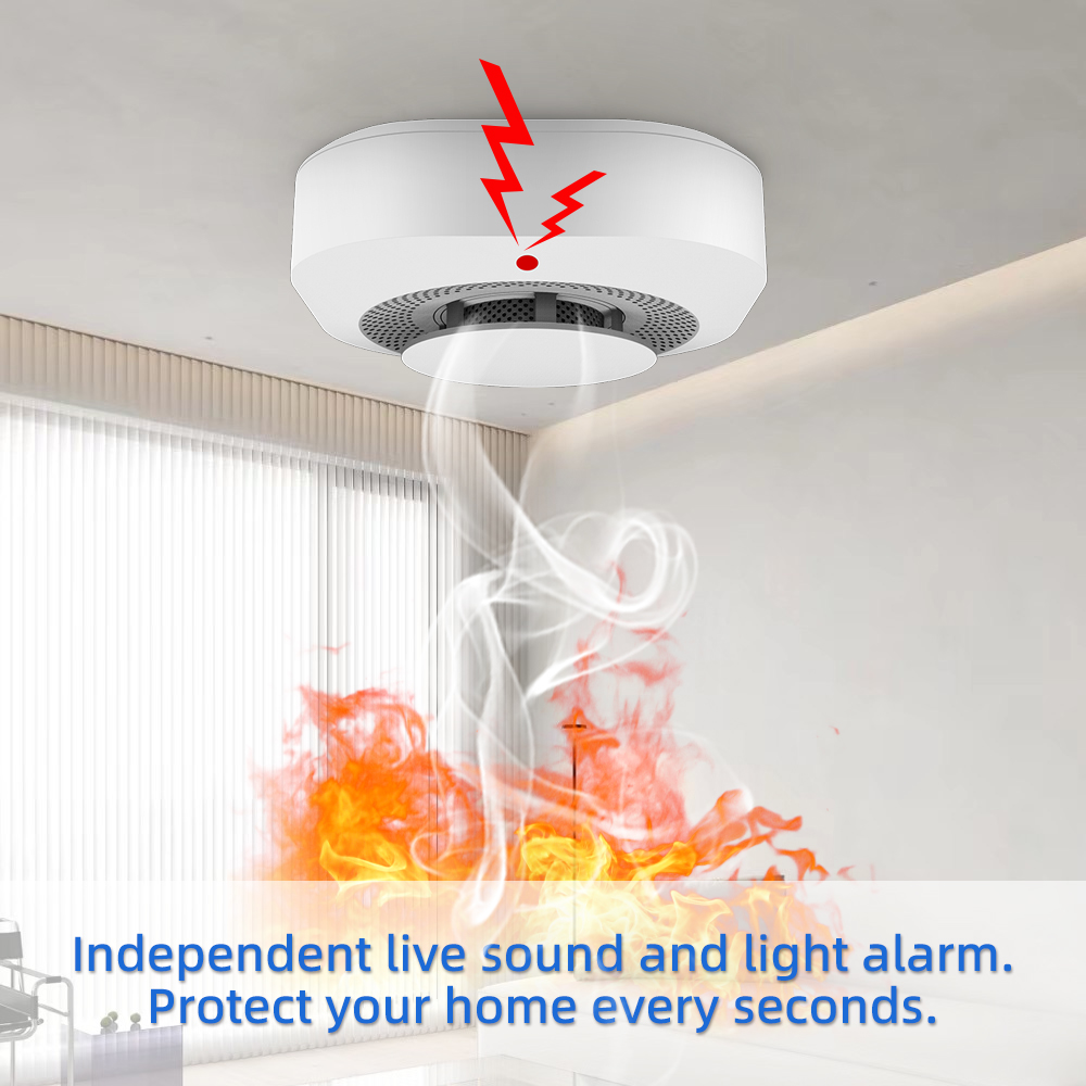 PGST อิสระเครื่องตรวจจับควันเซ็นเซอร์ Fire Alarm System สําหรับ Home Office Security Smoke Alarm Fire Protection