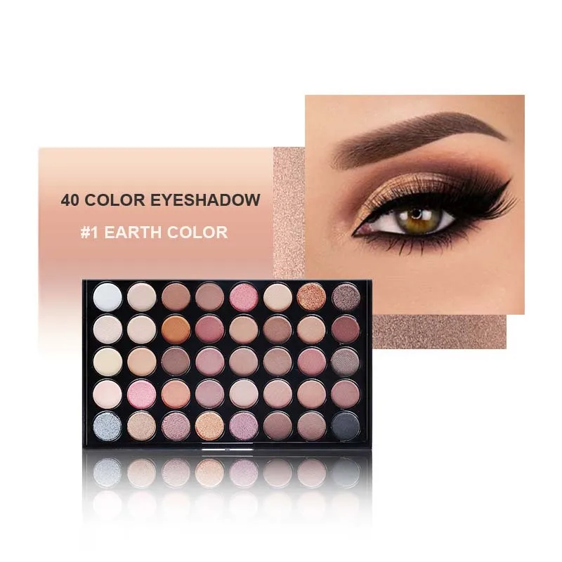 แผ่นอายแชโดว์สี Pearlescent Matte 40 สี แผ่นแต่งหน้าหลากสีเอิร์ธโทนสีสัน อายแชโดว์สีง่าย อายแชโดว์ pl