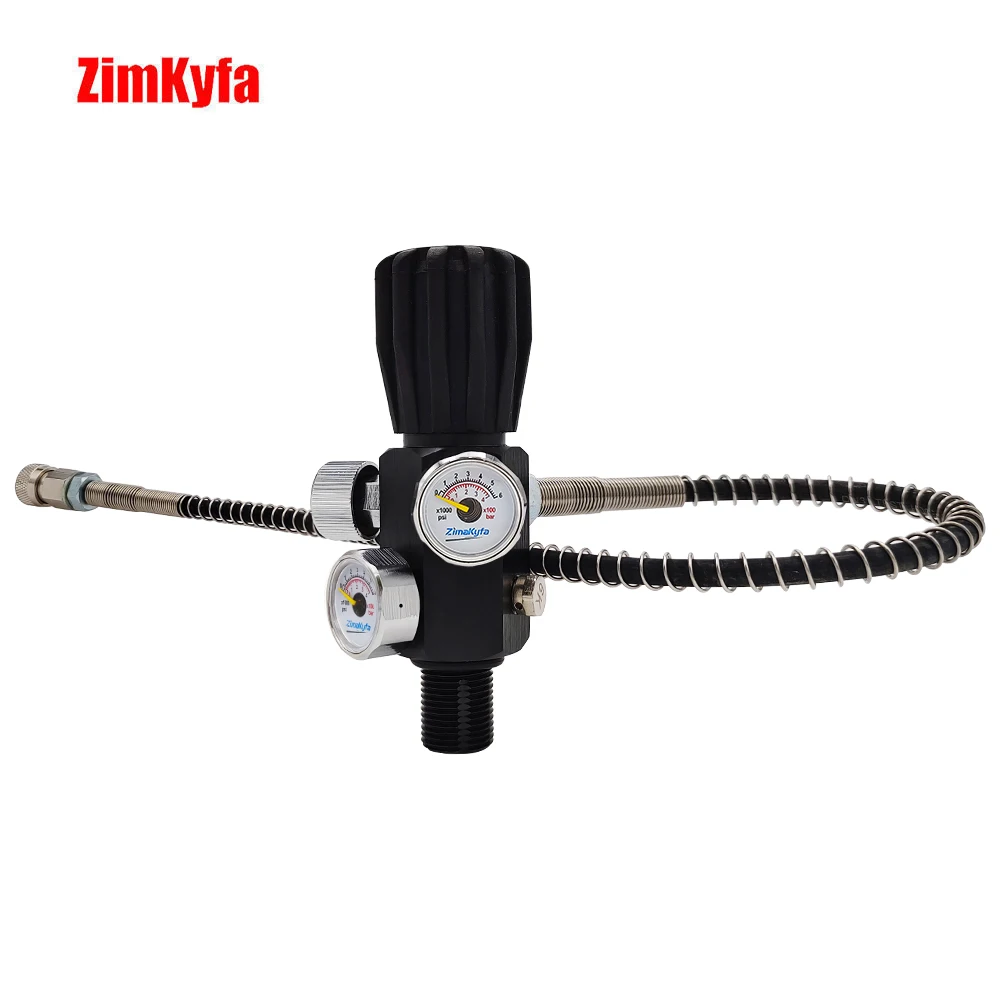 HPA 300bar/4500psi Compressed Air Tank Charging Valve & Fill Station with 20" Spring Reinforced Hose High Pressure