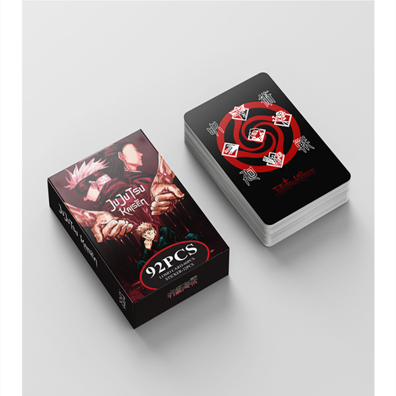 92 pçs/set anime cartão adesivo jujutsu kaisen adesivos lomo cartão de foto para fãs coleção presente crianças brinquedos