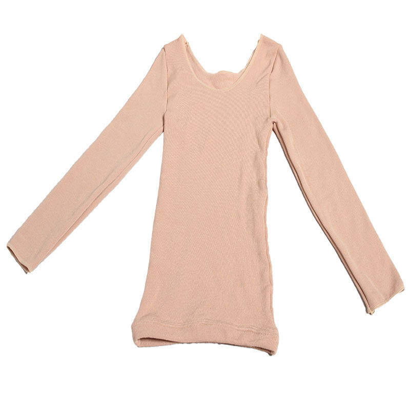 Conjuntos de roupa interior térmica de inverno para crianças ginástica ballet dança roupa interior meninas trajes desempenho ballet invisível cor nude