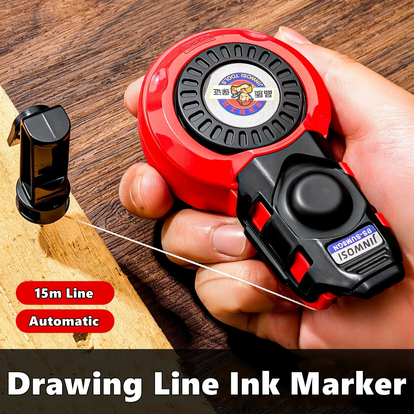 Herramientas de medición de construcción, marcador de tinta Manual de carpintero automático de plástico, conducto, línea de tiza para carpintería, marcadores de tinta de carpintero