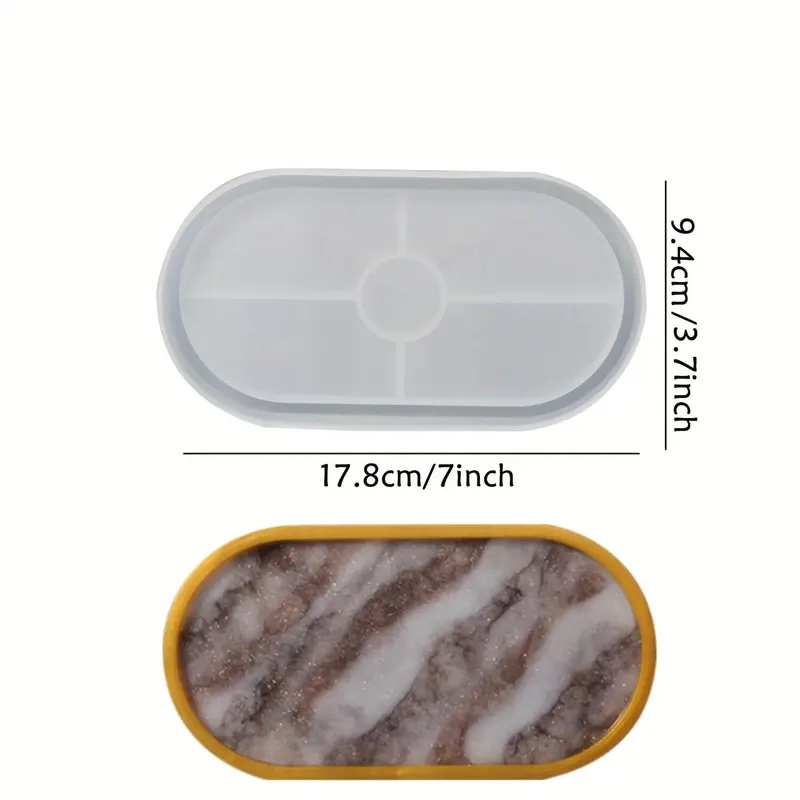 1pc Oval Untersetzer Epoxidharz Ton Gießen Silikon Form Lagerung Gypcrown Tablett Form DIY Schmuck Tablett Gerichte
