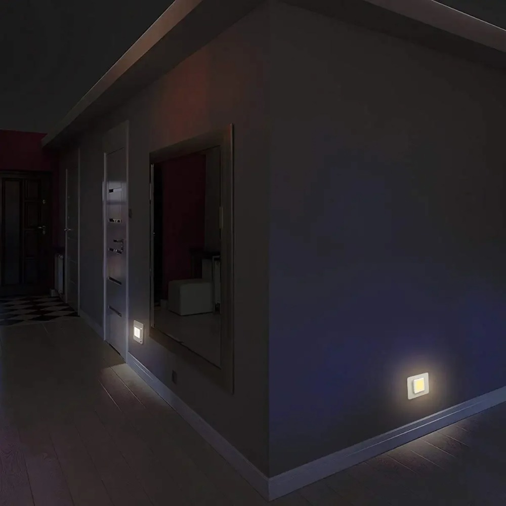 Melery Auto 0,3 W LED luz nocturna enchufe del Reino Unido blanco cálido/día atardecer hasta amanecer Sensor de luz diurna diseño inteligente de ahorro de energía Oficina en casa