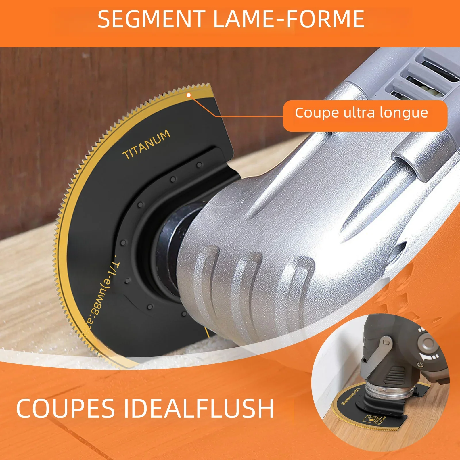 3 pièces/ensemble lames de scie oscillantes bi-métal titane enduit multi-outils lame semi-circulaire pour bois plastique métal lames de scie de coupe