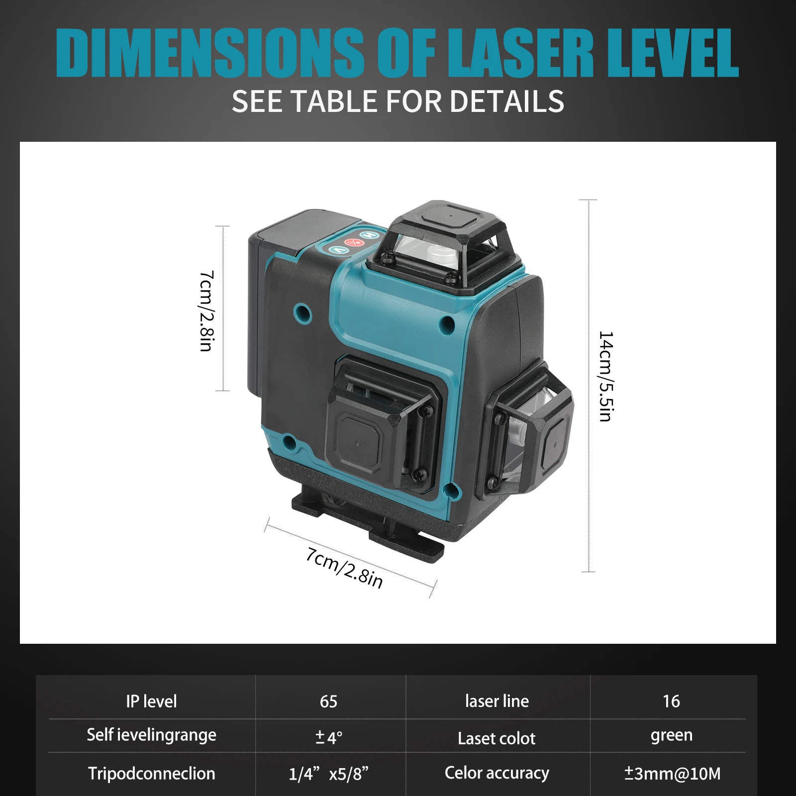 Makita Hoge Precisie 16-Lijn 360 Horizontale Verticale Groen Licht Laser Kruis Wandmontage Draagbare Niveau Hoge Precisie