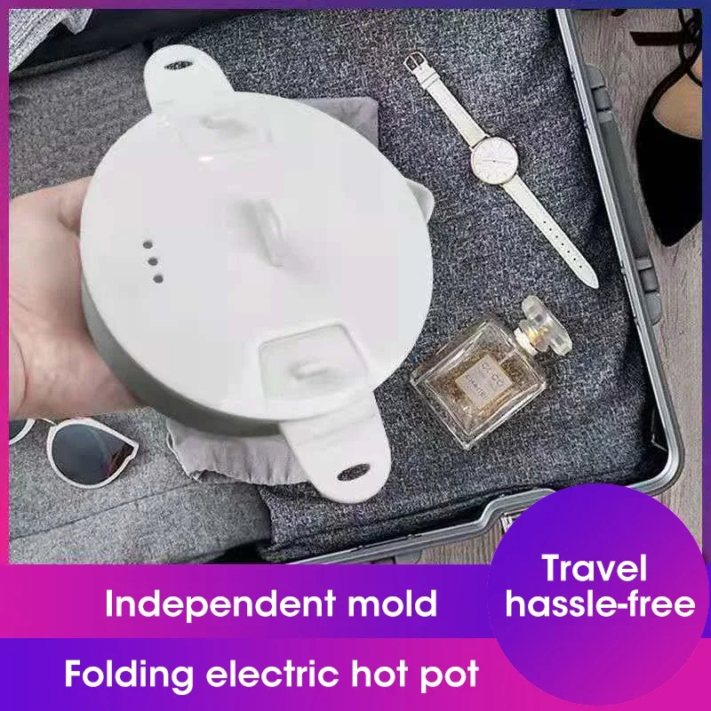 Wieloprzenośny składany garnek silikonowy do podróży 110/220V czajnik elektryczny gotuj gorący garnek bojler na wodę Camping składany garnek elektryczny