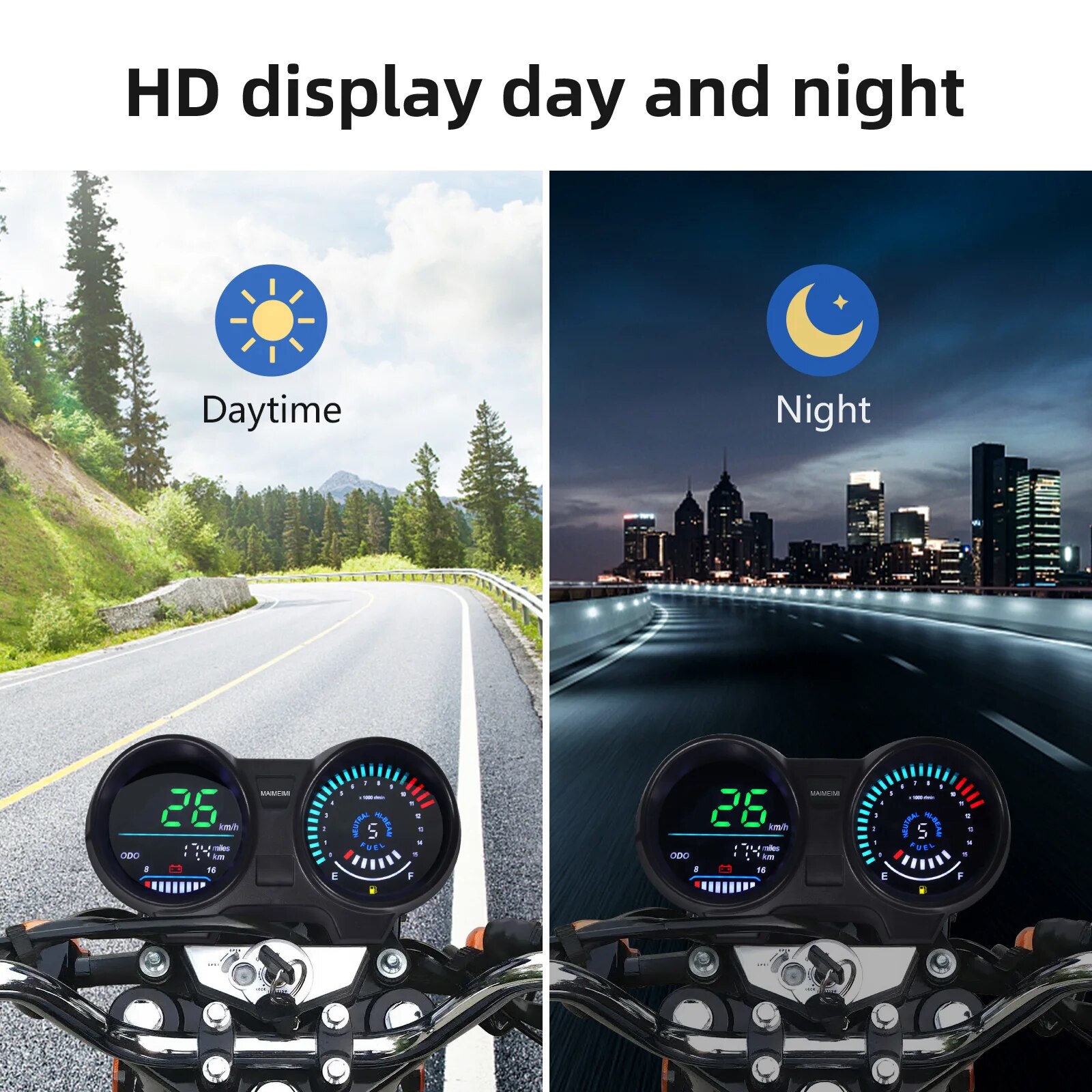 LED Digital Dashboard Motorrad Tachometer Für CG 125 RPM Meter Moto Dashboard Digital Panel für TITAN 150 Honda CG 150 Fan 150